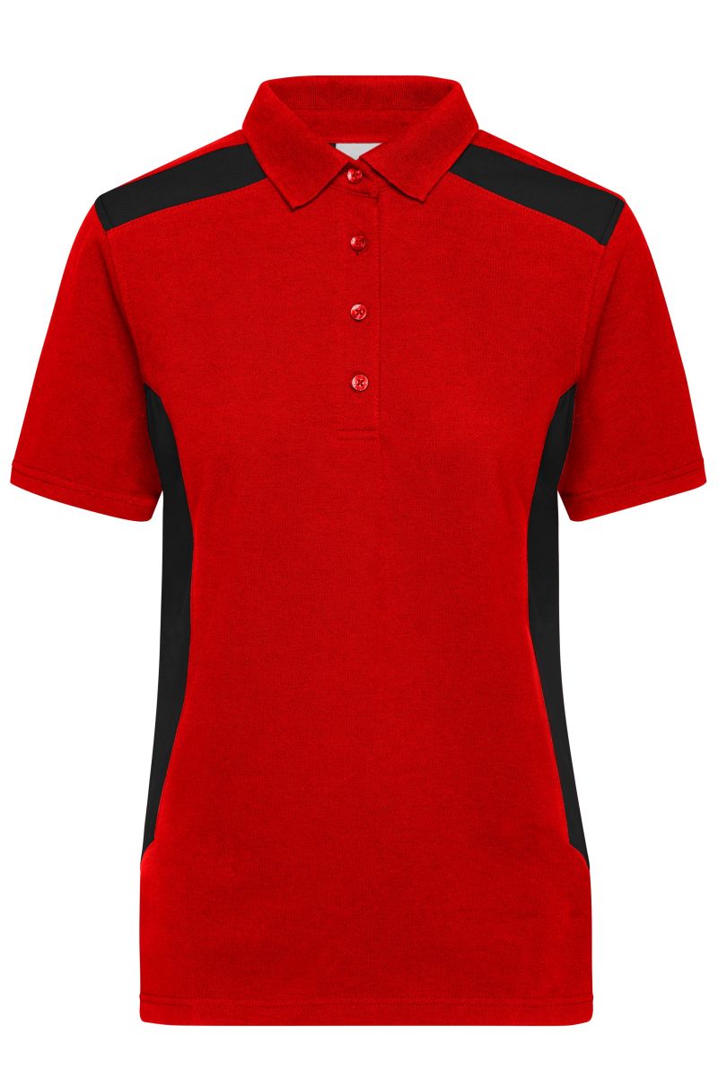 JN1825 Damen Workwear Polo - STRONG - in Red / Black, Größe L von James & Nicholson