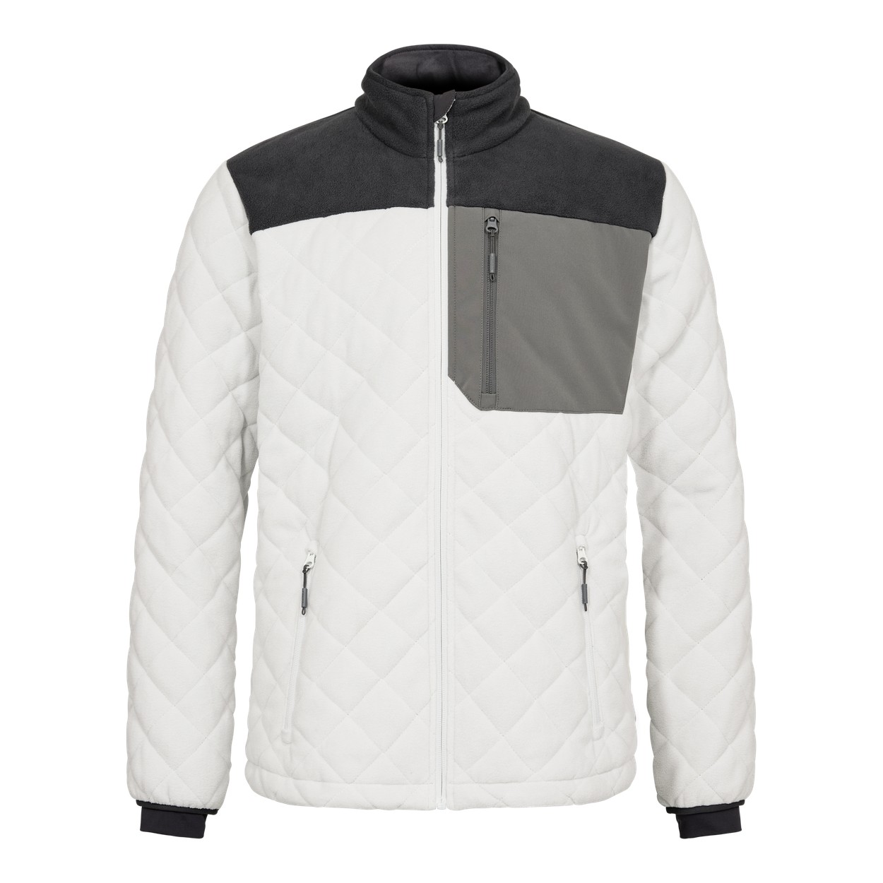 ENGEL Entire Gestepptes-Fleecejacke in Bone White / Anthracite Grey, Größe XS