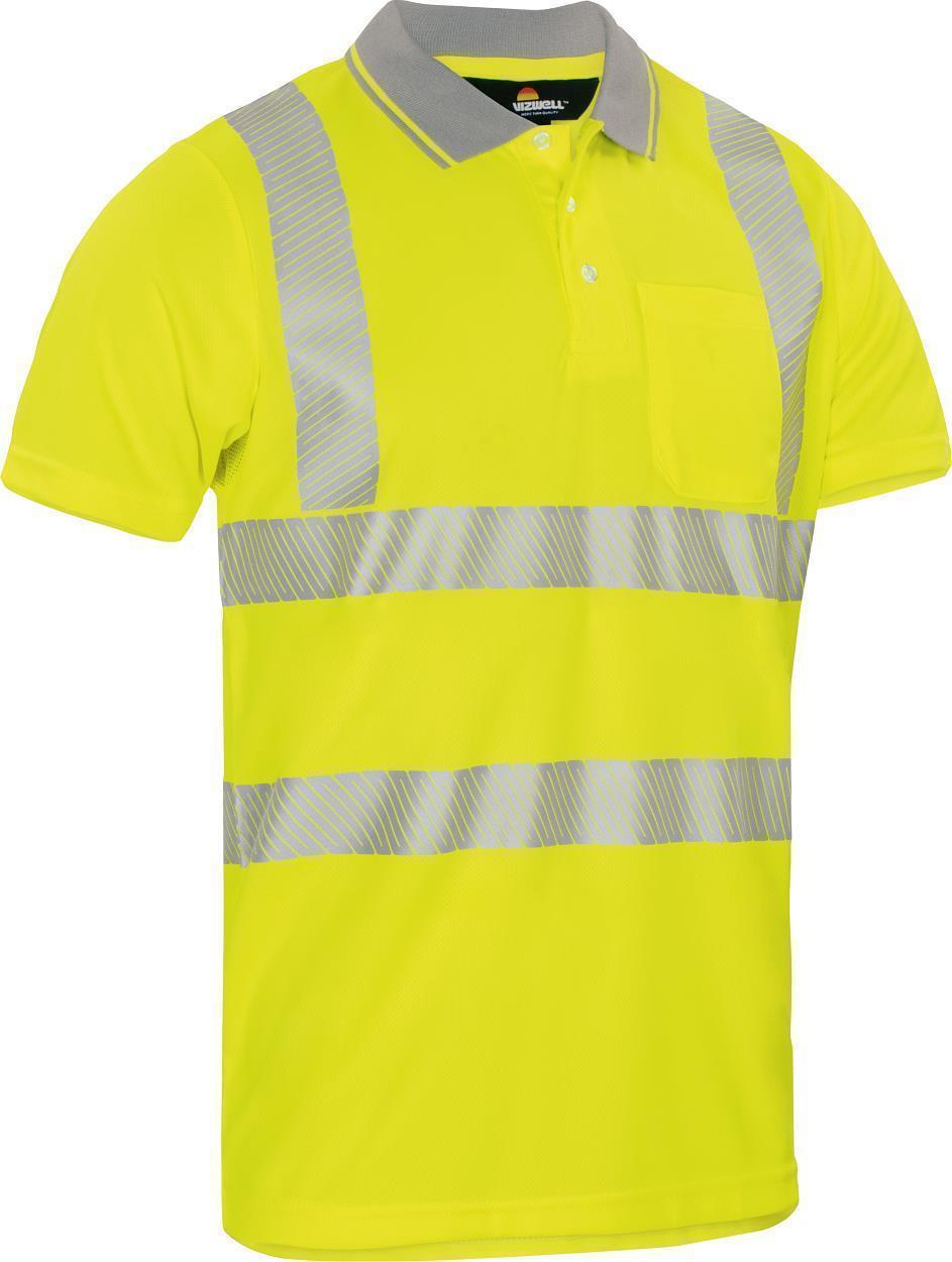 Warnschutz-Poloshirt leuchtgelb in Gr. XXL von Vizwell