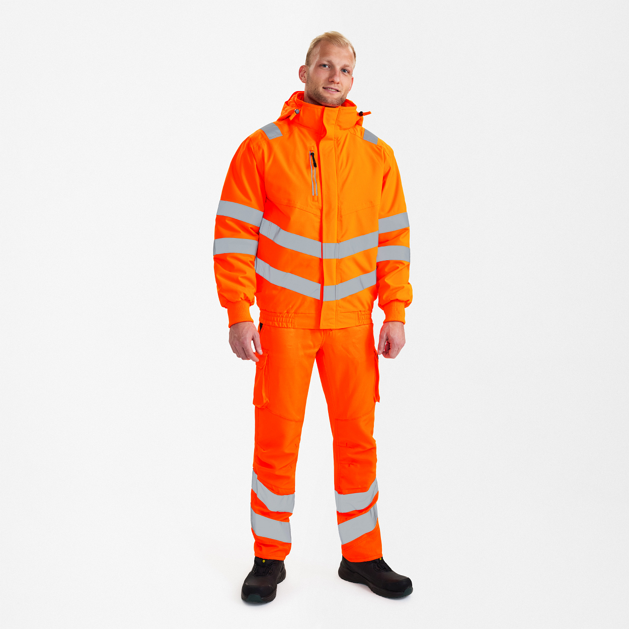 Safety Pilotjacke in Hi-vis Orange, Größe XS