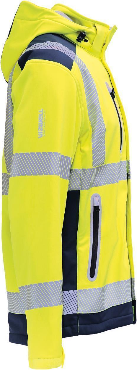 Kontrast-Softshelljacke leuchtgelb-marine in Gr. XXL von Vizwell