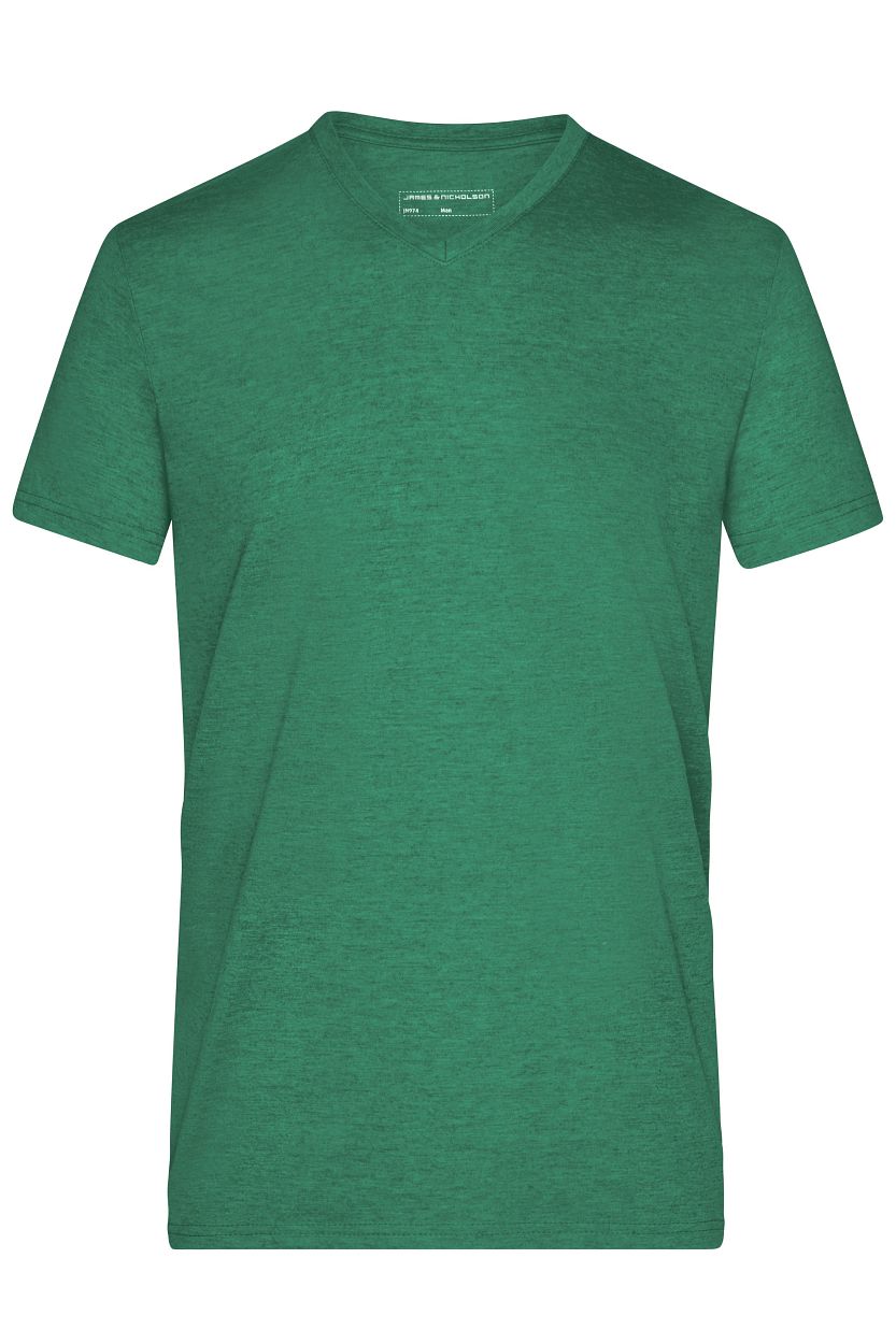 Men's Heather T-Shirt "JN974" in Green-Melange, Größe 3XL - Daiber
