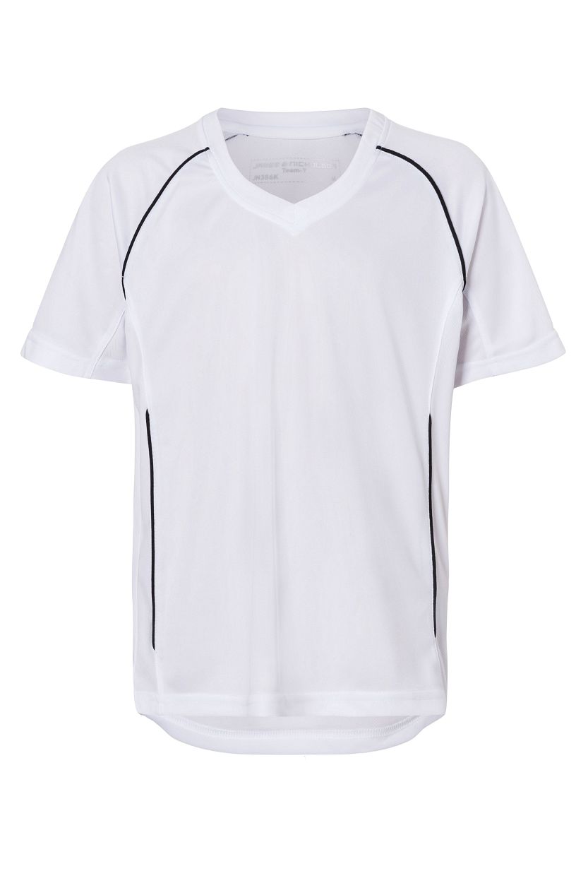 Team Shirt Junior "JN386K" in White/Black, Größe 2XL - Daiber