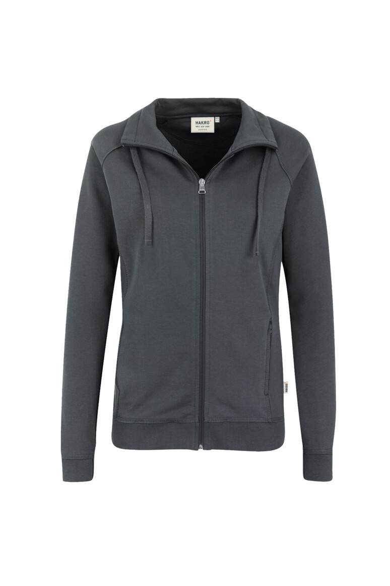 HAKRO 406 Damen Sweatjacke College in Anthrazit, Größe 3XL
