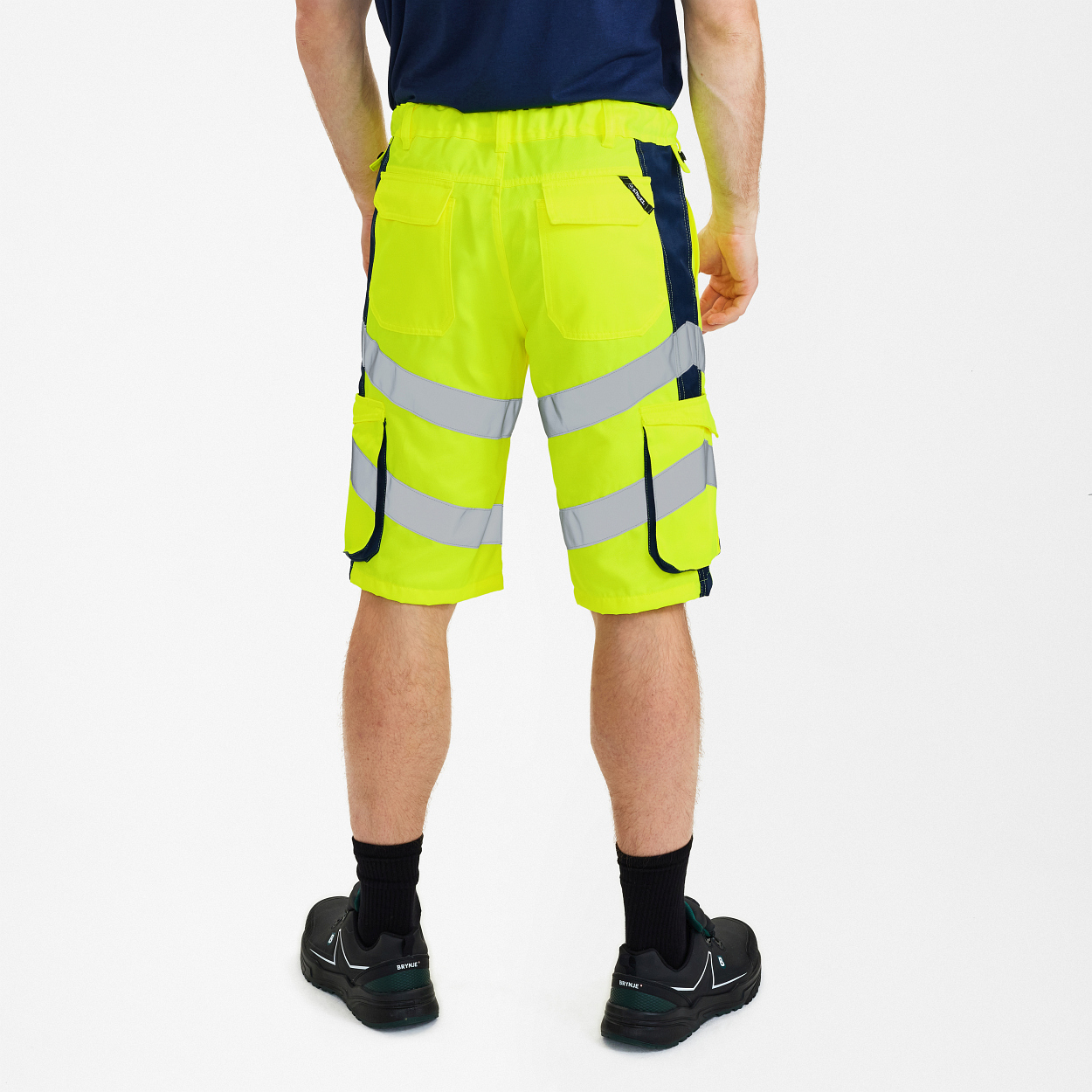 ENGEL Safety Light Arbeitsshorts in Gelb/Blue Ink, Größe 54