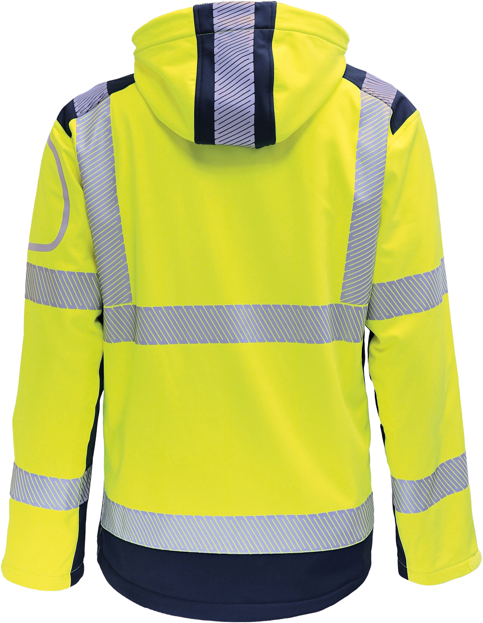 Kontrast-Softshelljacke leuchtgelb-marine in Gr. XXL von Vizwell