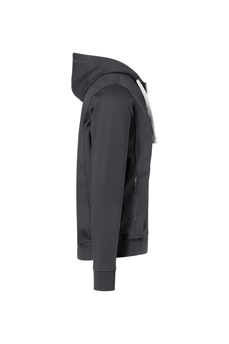 HAKRO Kapuzenjacke Bonded ECO in Karbongrau/Silber, Größe XL