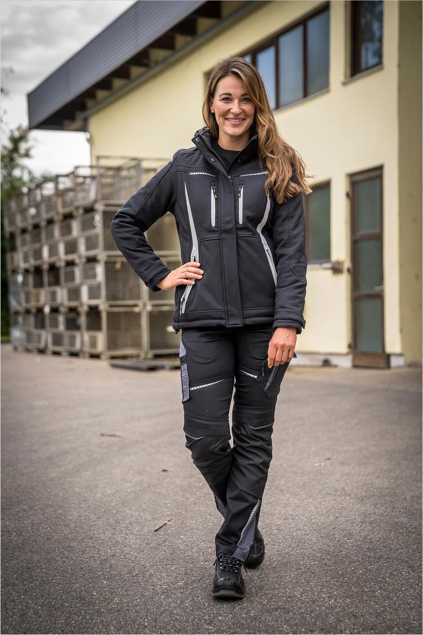 Damen-Bundhose Flex Line Schwarz/Grau FLXDH, Gr. 52 von Leibwächter