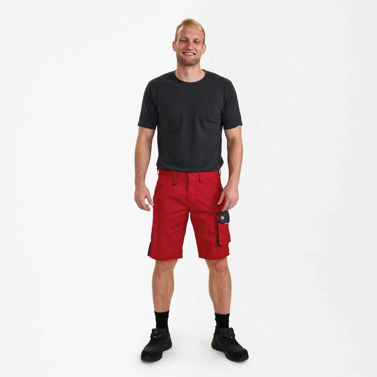 ENGEL Galaxy Light Arbeitsshorts in Tomato Red/Anthrazit Grau, Größe 54