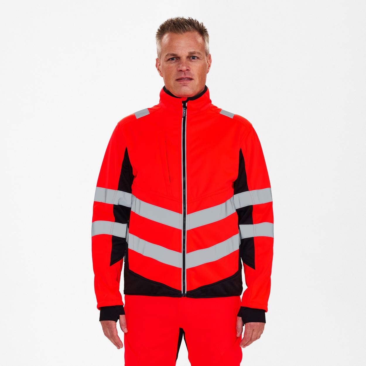 ENGEL Safety Softshelljacke in Rot/Schwarz, Größe XS