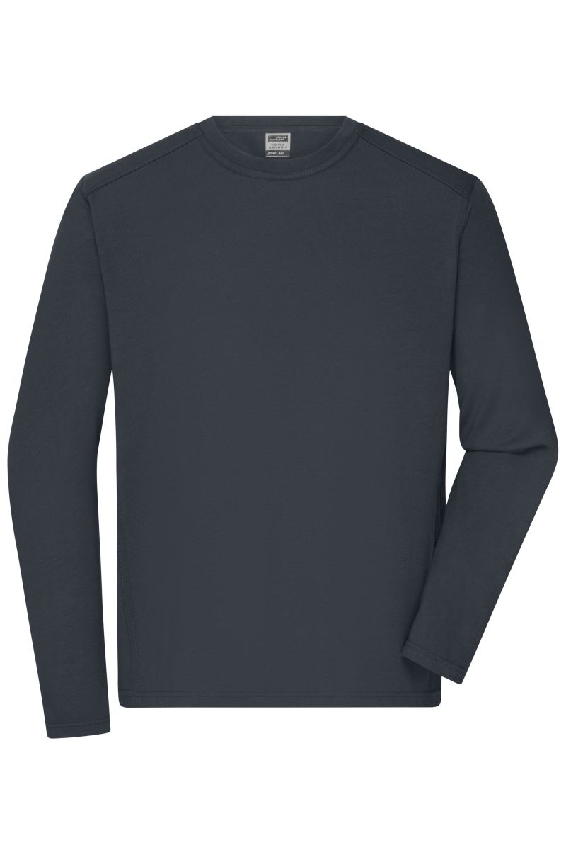 JN1840 Herren Workwear-Longsleeve T-Shirt in Carbon, Größe 6XL von James & Nicholson