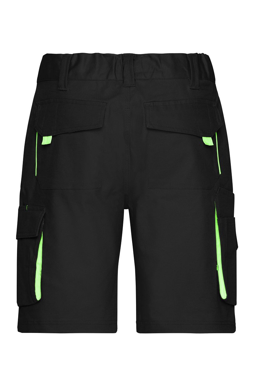 Workwear Bermudas - COLOR - "JN872" in Black/Lime-Green, Größe 62 - Daiber