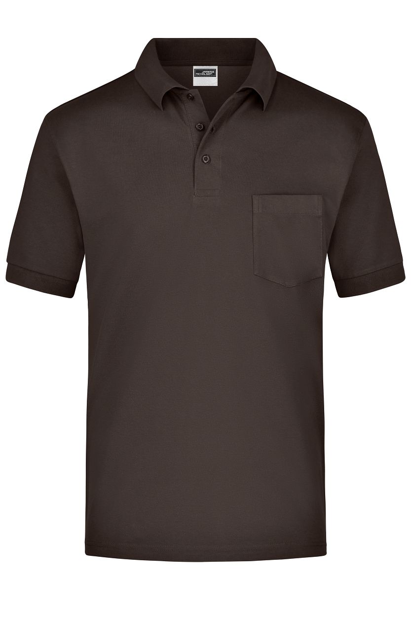 Polo-Piqué Pocket "JN026" in Brown, Größe 3XL - Daiber