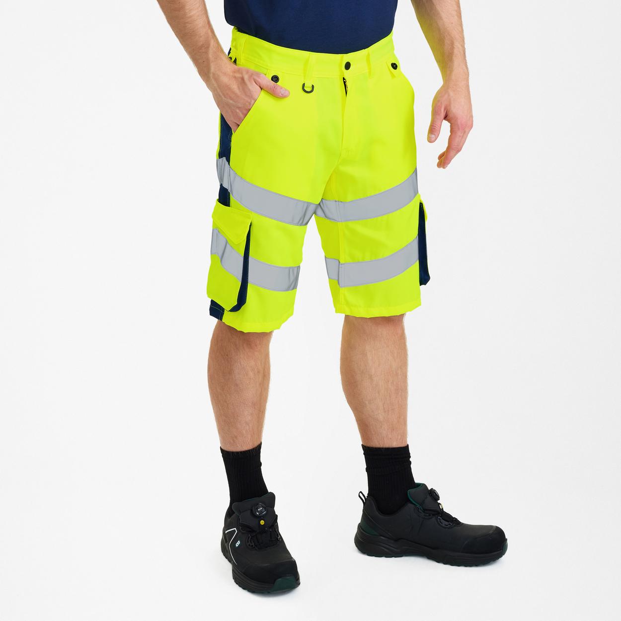 ENGEL Safety Light Arbeitsshorts in Gelb/Blue Ink, Größe 54