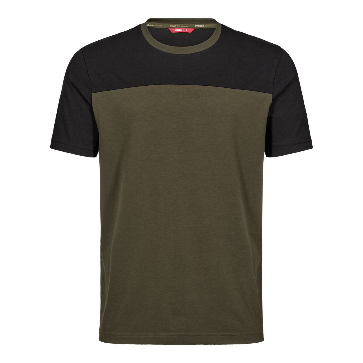 ENGEL Entire T-Shirt in Forest Green/Schwarz, Größe XS