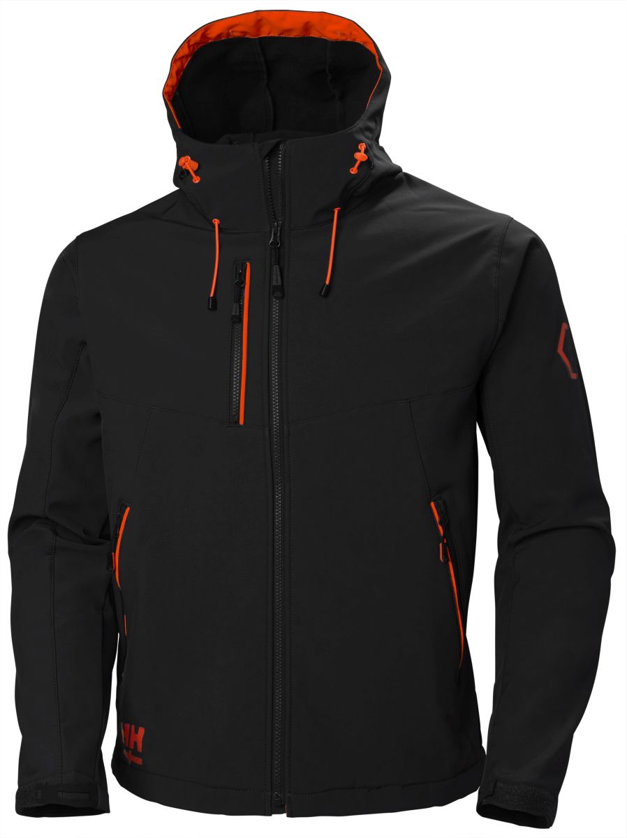 Kaputzen-Softshelljacke Chelsea Evolution in Black, Gr. 3XL von Helly Hansen Workwear