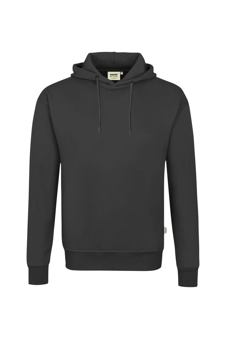 HAKRO 560 Kapuzen-Sweatshirt Bio-Baumwolle GOTS in Karbongrau, Größe 6XL