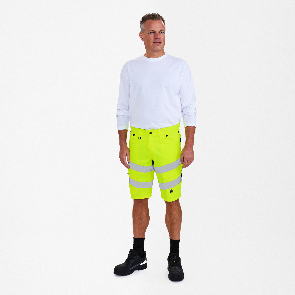 ENGEL Safety Arbeitsshorts mit 2-Wege-Stretch in Gelb/Grün, Größe 54