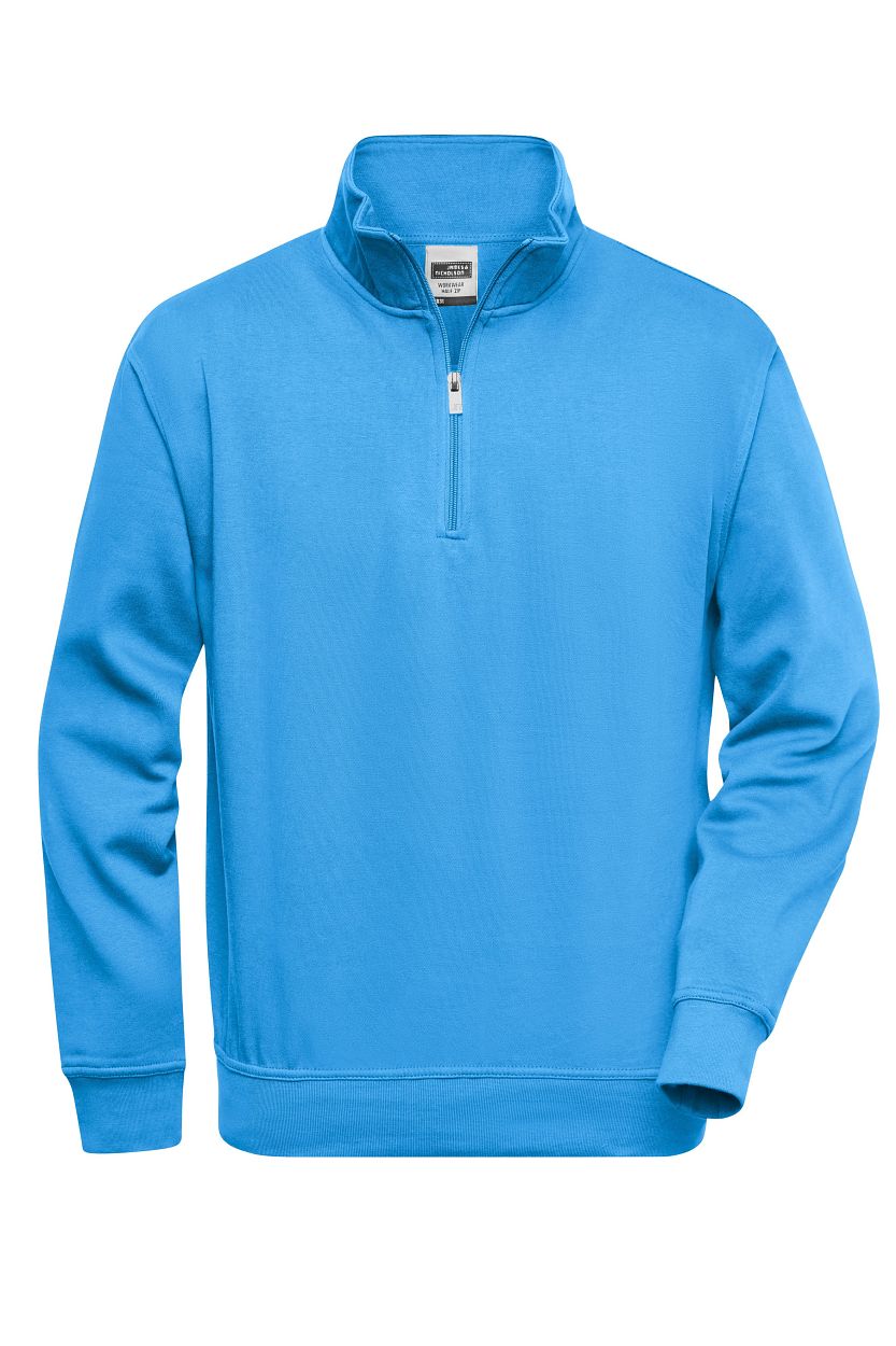 Workwear Half-Zip Sweat "JN831" in Aqua, Größe 6XL - Daiber