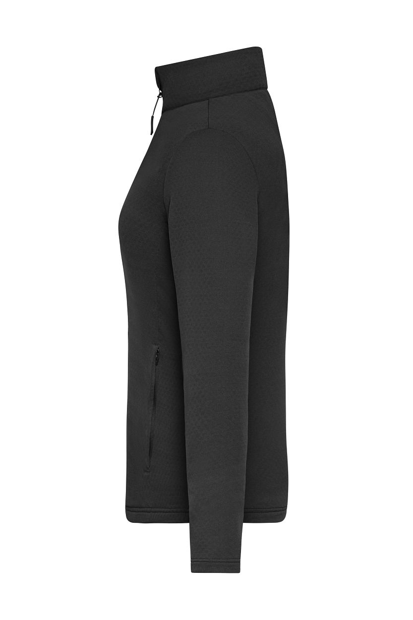 Ladies' Sports Structured Fleece Jacket GRS "JN1387" in Black, Größe 2XL - Daiber