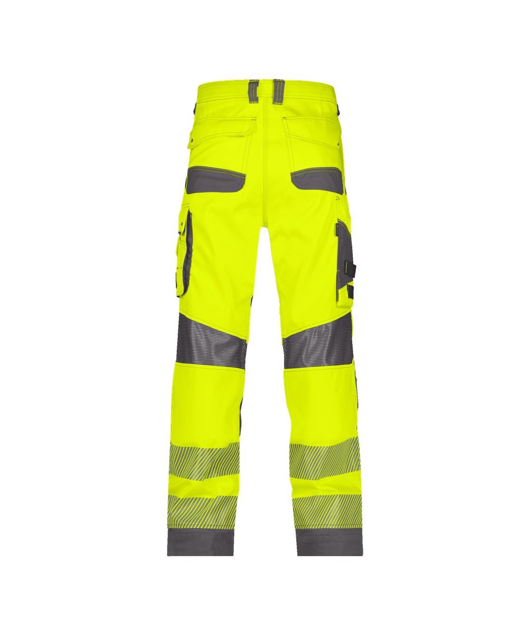 Sommer Warnschutzhose mit Kniepolstertaschen "DASSY® Odessa" in NEONGELB/ZEMENTGRAU, Größe 58 - langer Schritt PESCO70