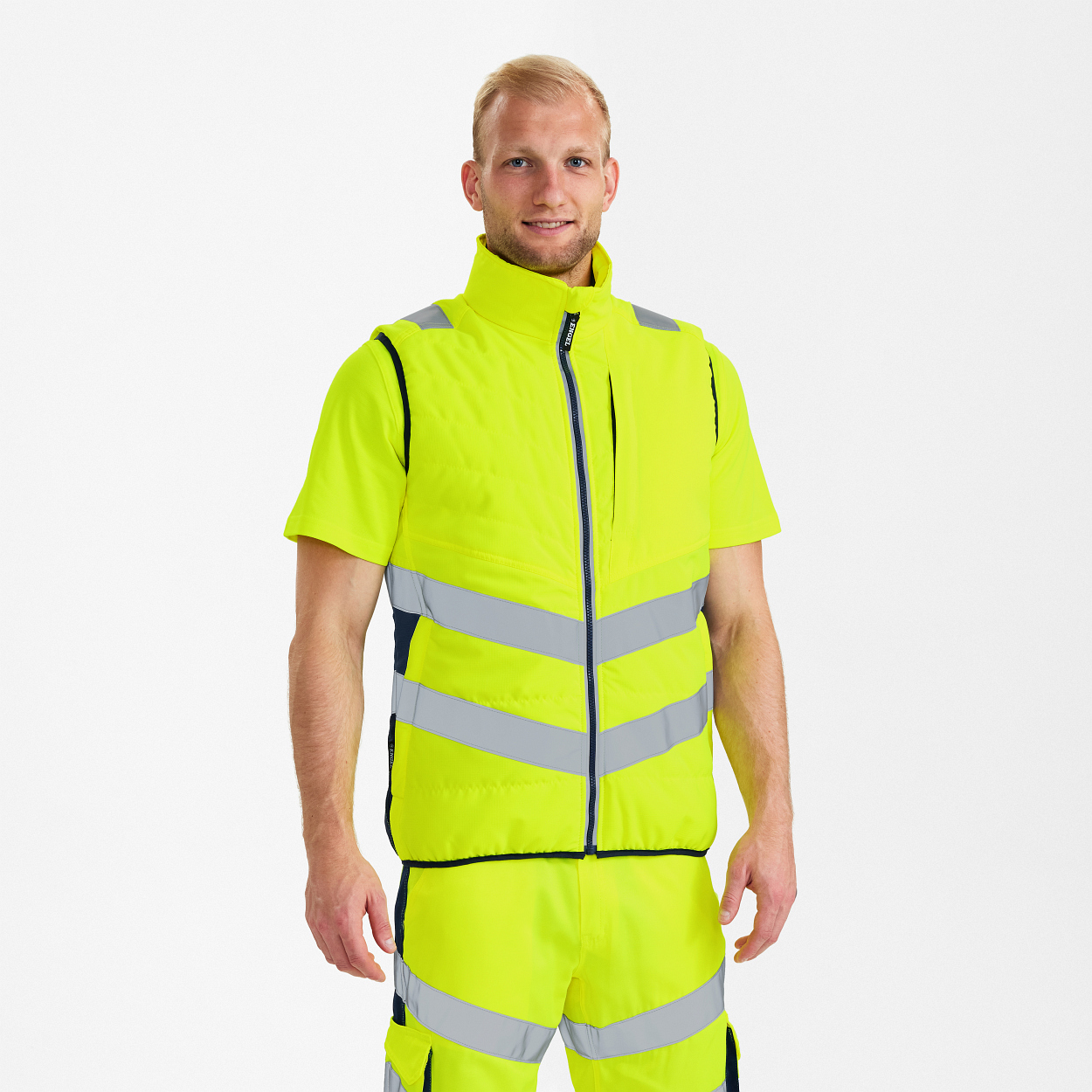 ENGEL Safety Stepp-Innenweste in Gelb/Blue Ink, Größe XS