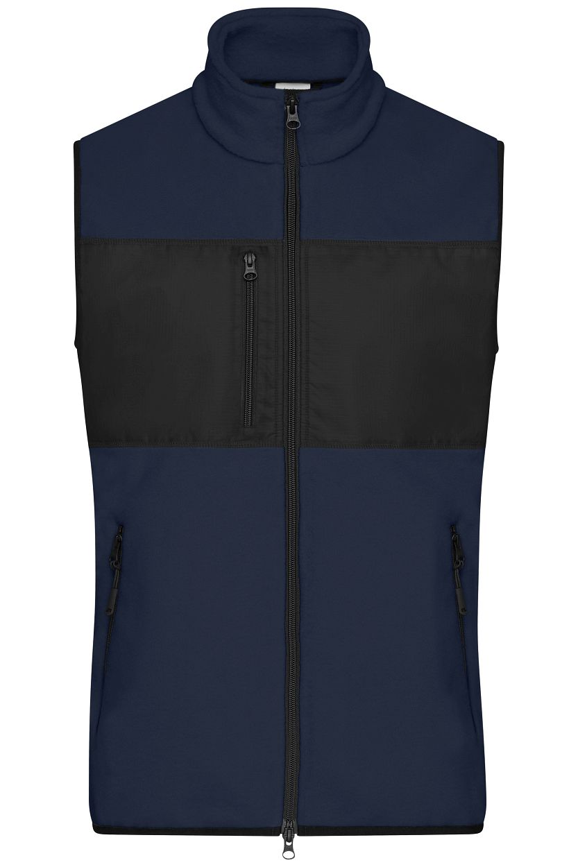 Men's Fleece Vest GRS "JN1310" in Navy/Black, Größe 3XL - Daiber