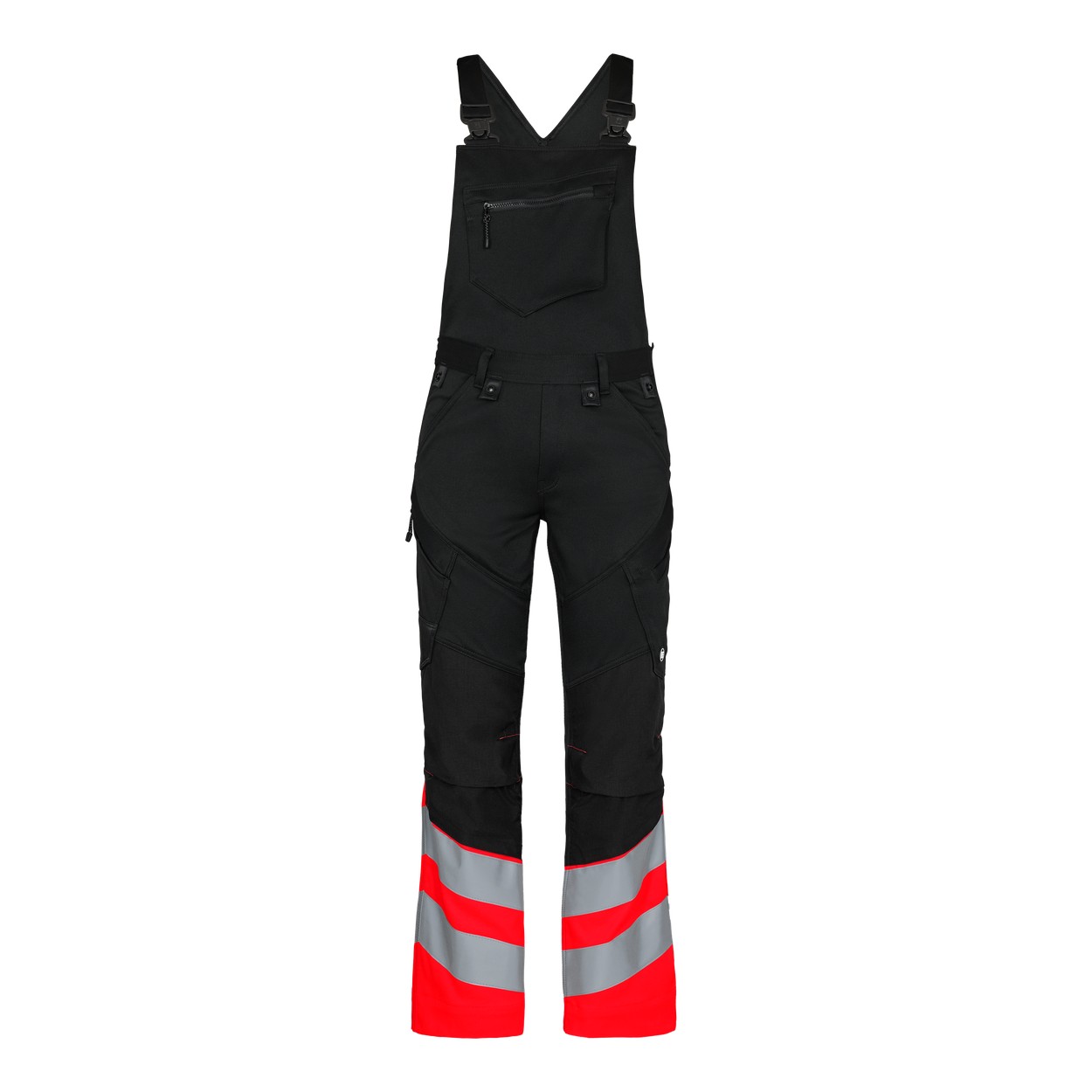 ENGEL Safety Latzhose mit 2-Wege-Stretch in Schwarz/Rot, Größe 26