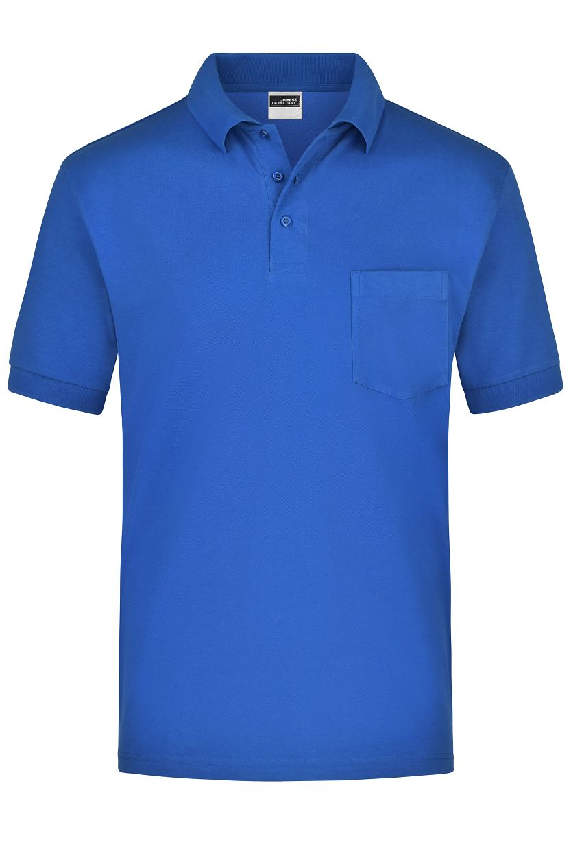 Polo-Piqué Pocket "JN026" in Royal, Größe 3XL - Daiber