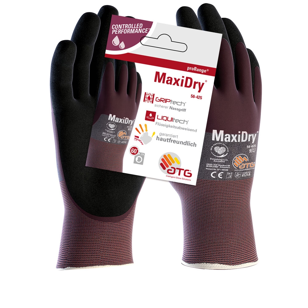 MaxiDry® Nylon-Strickhandschuhe (56-425 HCT), SB-Verpackung in Lila, Größe 11