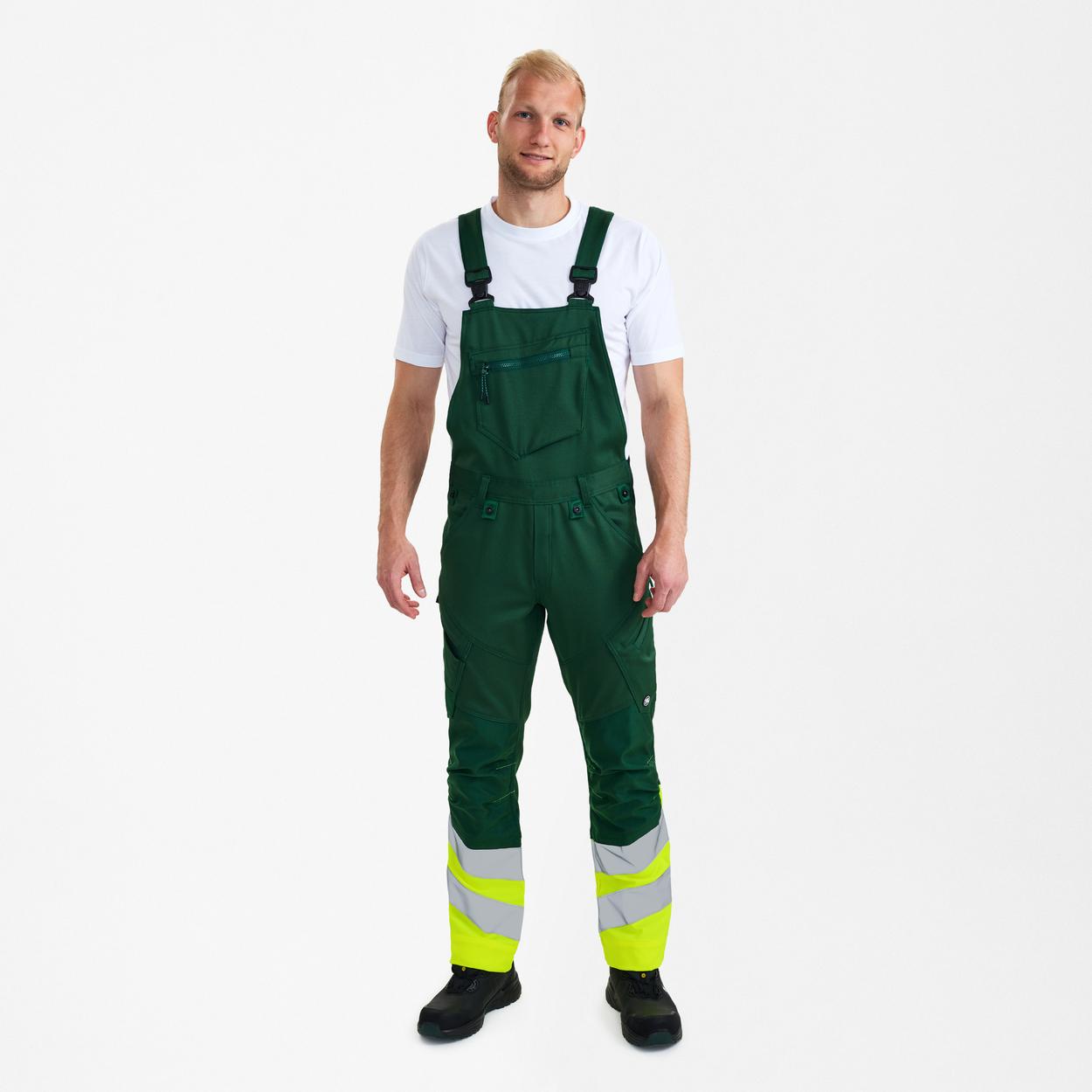 ENGEL Safety Latzhose mit 2-Wege-Stretch in Green/Hivis yellow, Größe 26
