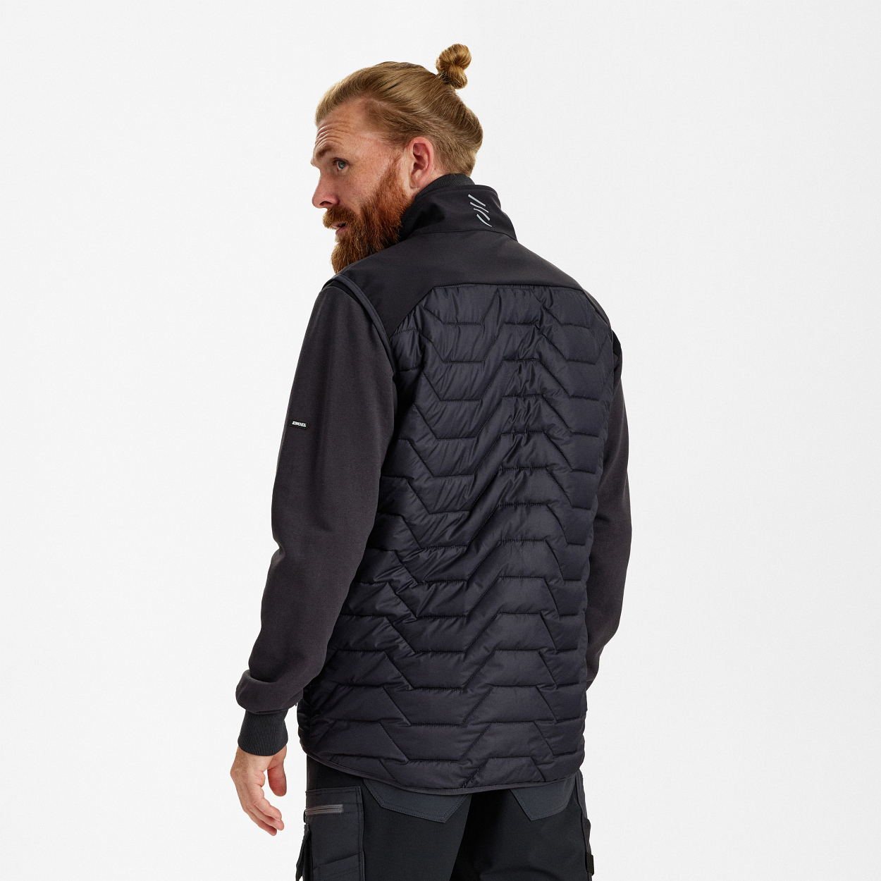 ENGEL Entire Steppweste in Anthrazitgrau/Schwarz, Größe XS