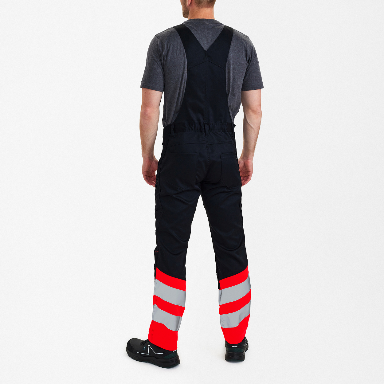 ENGEL Safety Latzhose in Schwarz/Rot, Größe 26