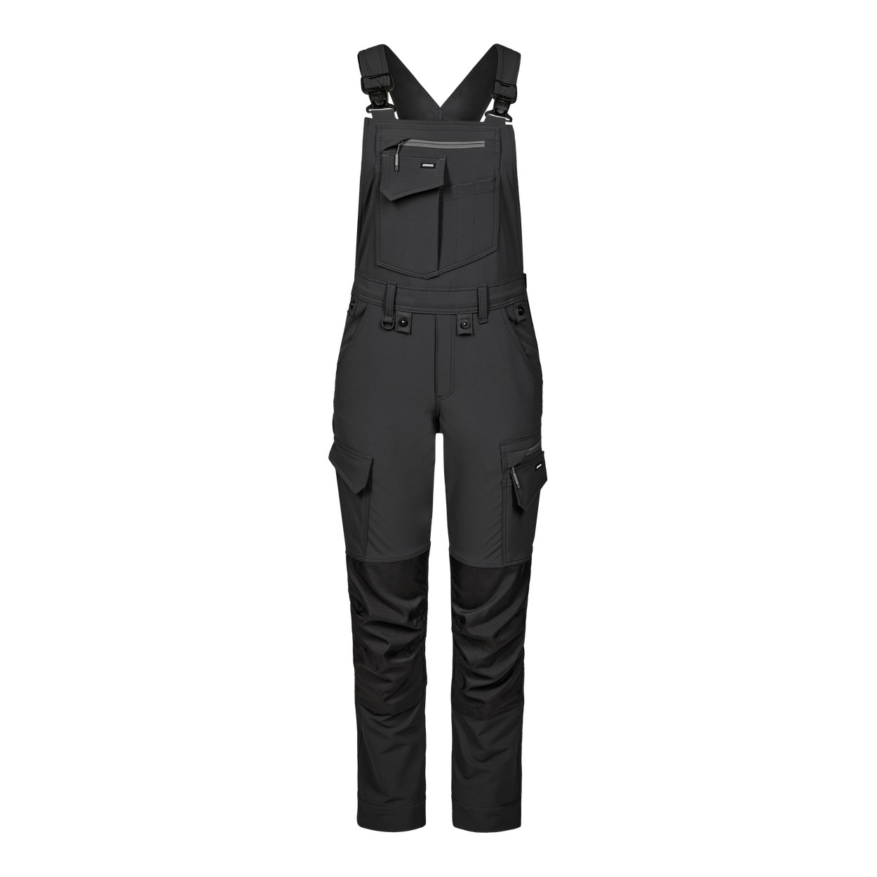 ENGEL Entire Damen Latzhose mit 4-Wege-Stretch in Anthrazitgrau/Schwarz, Größe 48