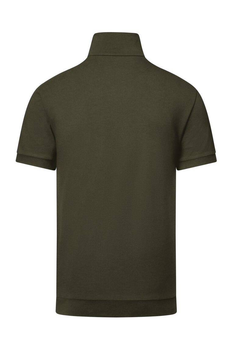 HAKRO 534 Zip-Shirt Piqué MIKRALINAR® ECO in Olive, Größe 6XL