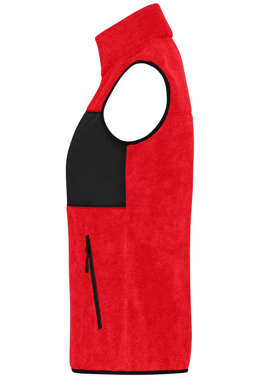 Ladies' Fleece Vest GRS "JN1309" in Red/Black, Größe 2XL - Daiber