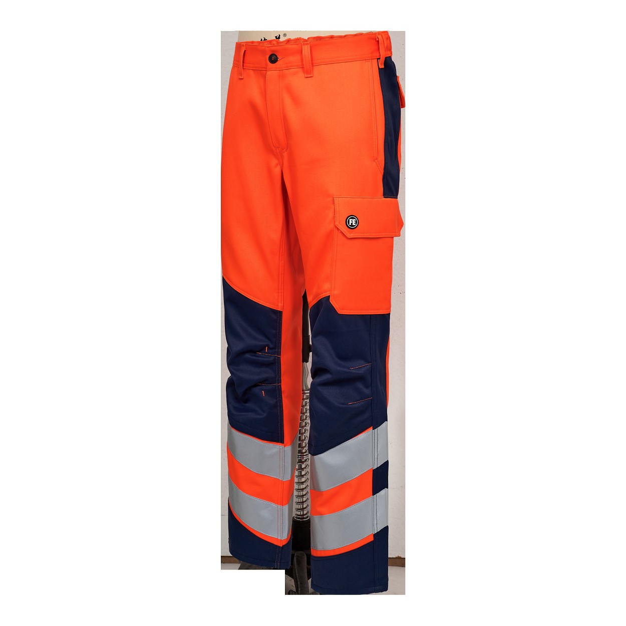 ENGEL Safety+ Arbeitshose in Orange/Blue ink, Größe 106