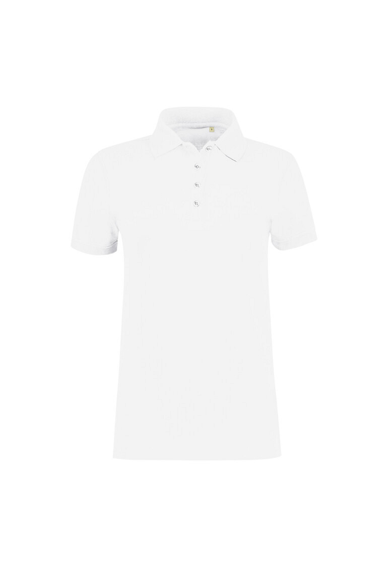 HAKRO 303 Label Free Damen Poloshirt Heavy MIKRALINAR® ECO in weiß, Größe 6XL