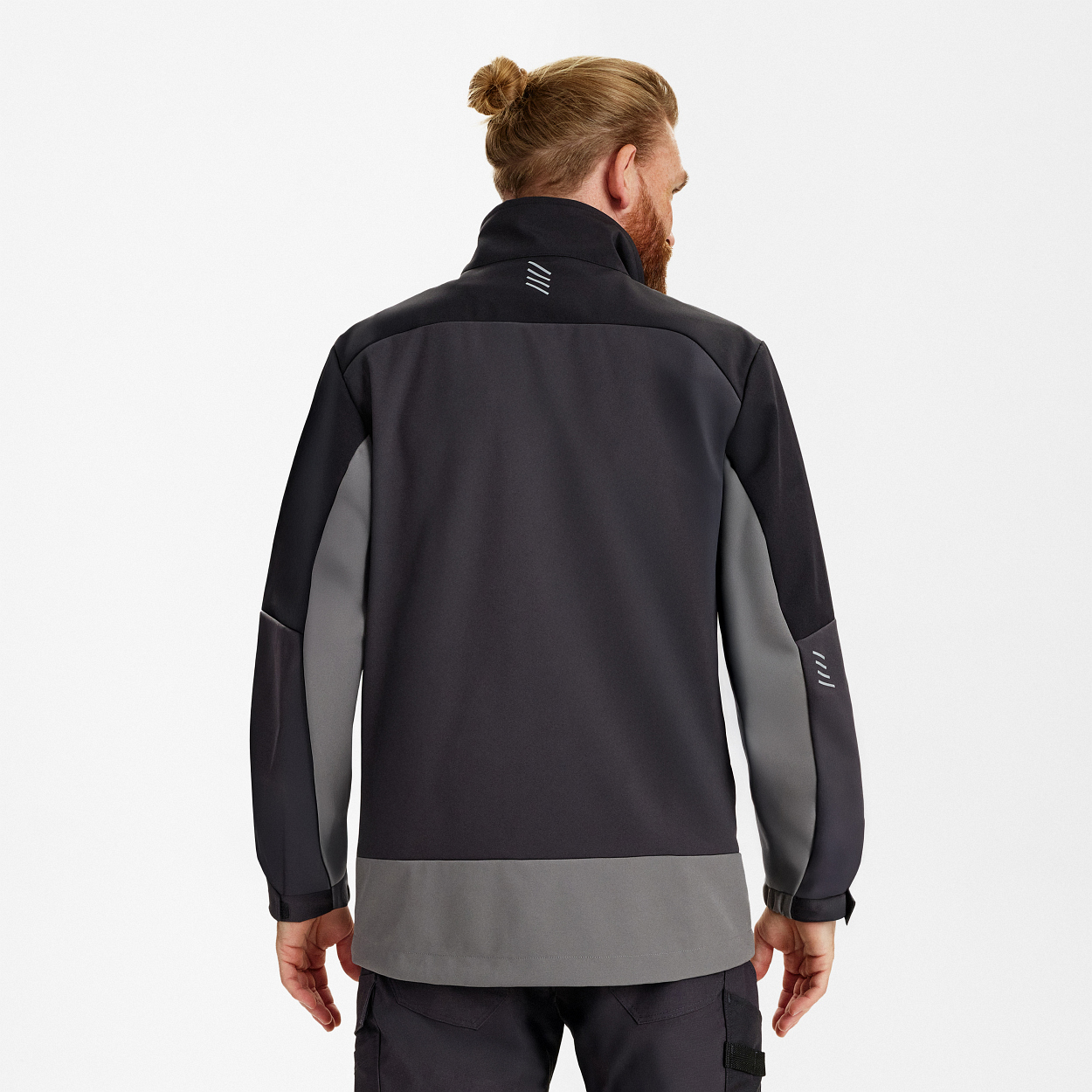 ENGEL Entire Softshelljacke in Anthrazitgrau/Schwarz, Größe XS