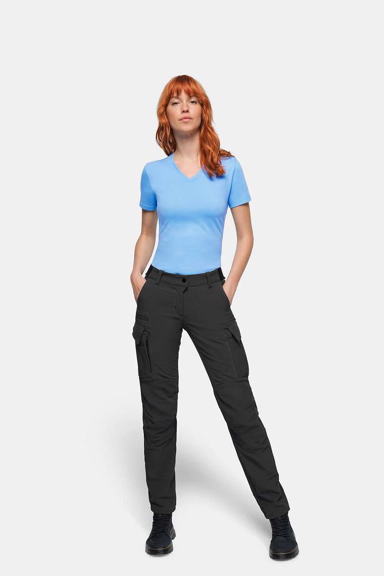 HAKRO 744 Damen Cargo-Funktionshose X-Stretch in karbongrau, Größe 6XL