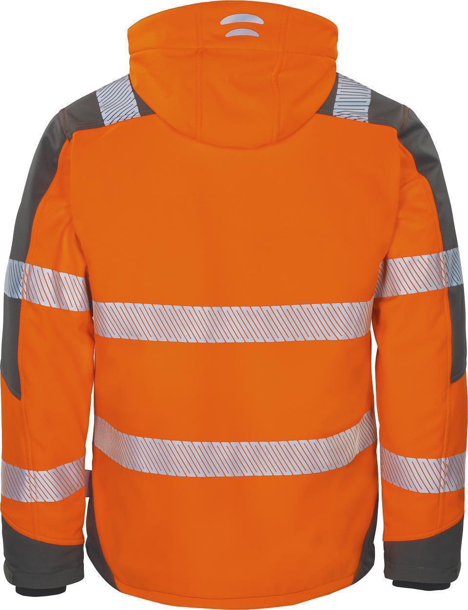 Winter-Kontrast-Softshelljacke leuchtorange-grau in Gr. XXL von Vizwell