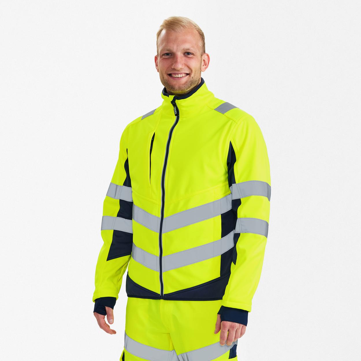 ENGEL Safety Softshelljacke in Gelb/Blue Ink, Größe XS