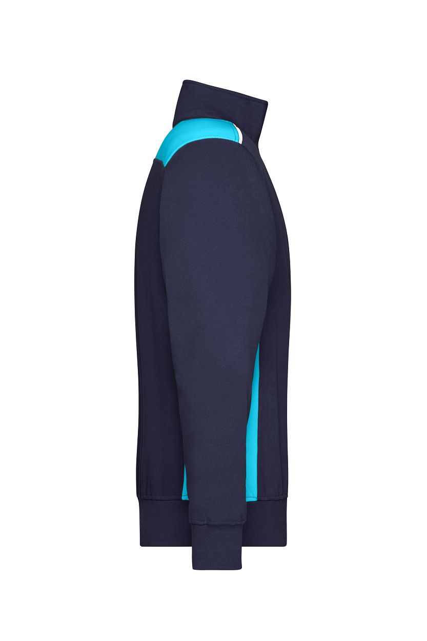 Workwear Half-Zip Sweat - COLOR - "JN868" in Navy/Turquoise, Größe 6XL - Daiber