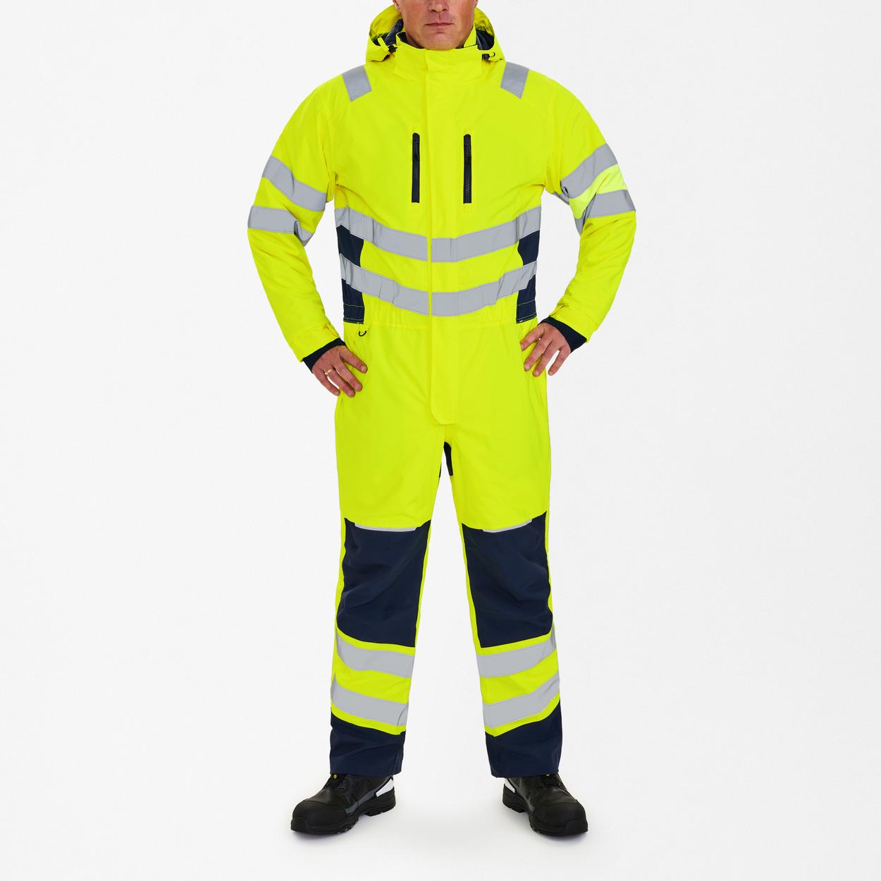 ENGEL Safety Winteroverall in Gelb/Blue Ink, Größe XS