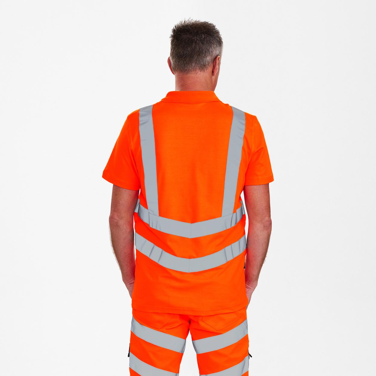 ENGEL Safety Poloshirt in Hi-vis Orange, Größe XS
