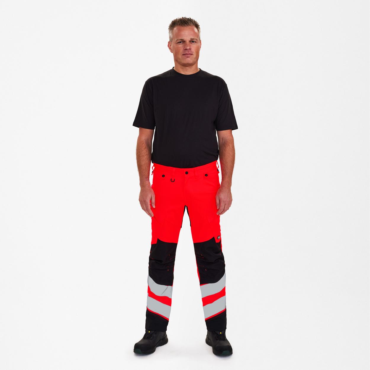 ENGEL Safety Arbeitshose mit 2-Wege-Stretch in Rot/Schwarz, Größe 26