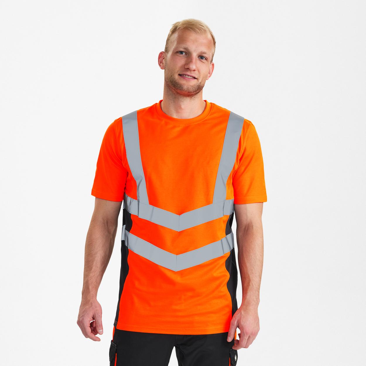 ENGEL Safety T-Shirt in Orange/Anthrazit Grau, Größe XS