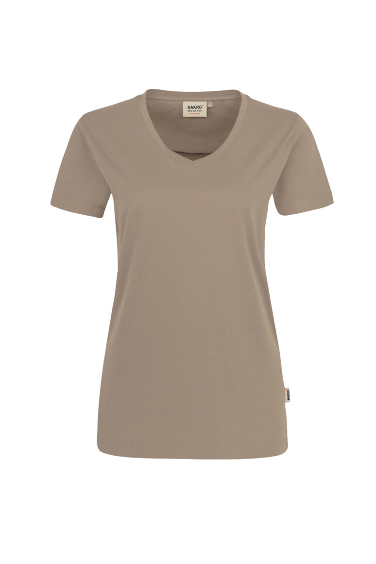 HAKRO 181 Damen V-Shirt MIKRALINAR® in khaki, Größe 6XL