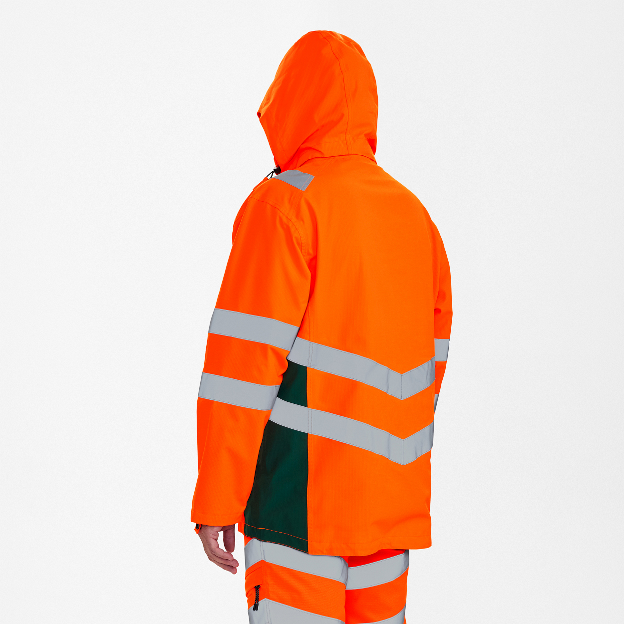 ENGEL Safety Shellparka in Orange/Grün, Größe XS