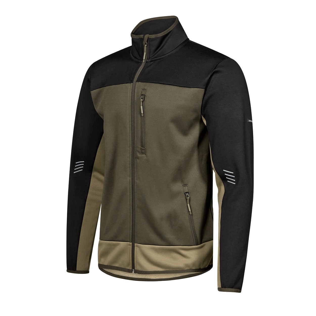 ENGEL Entire Midlayer-Cardigan in Forest Green/Schwarz, Größe XS